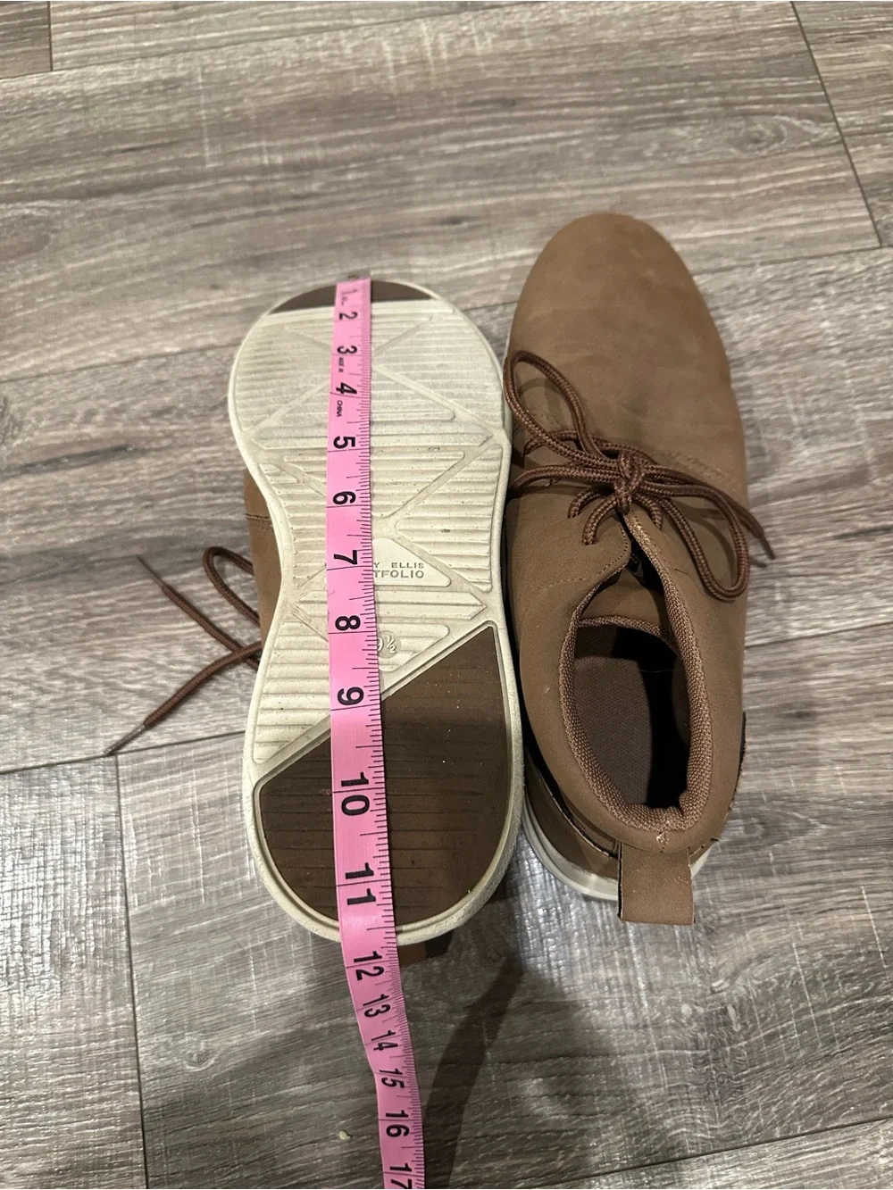 Perry Ellis Portfolio Brown Chukka Suede Style Boots Size 9 1/2